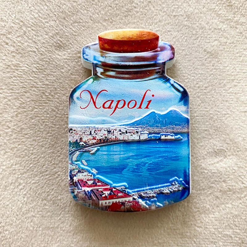 

Creative Scenery in a Bottle from Naples, Italy 3D Refrigerator Magnets Travel Souvenirs Home Decorations