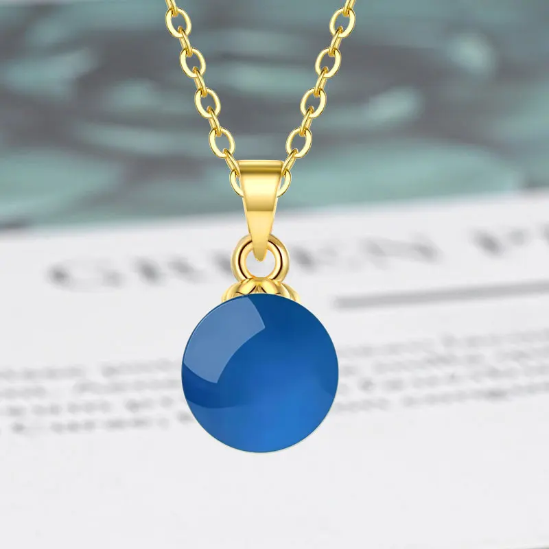 Halskette aus 925er-Sterlingsilber für Damen, natürlicher Achatstein, Hotan-Jade, Hochzeitsschmuck, Verlobungsanhänger, Party-Geschenk, fein – Detail 13