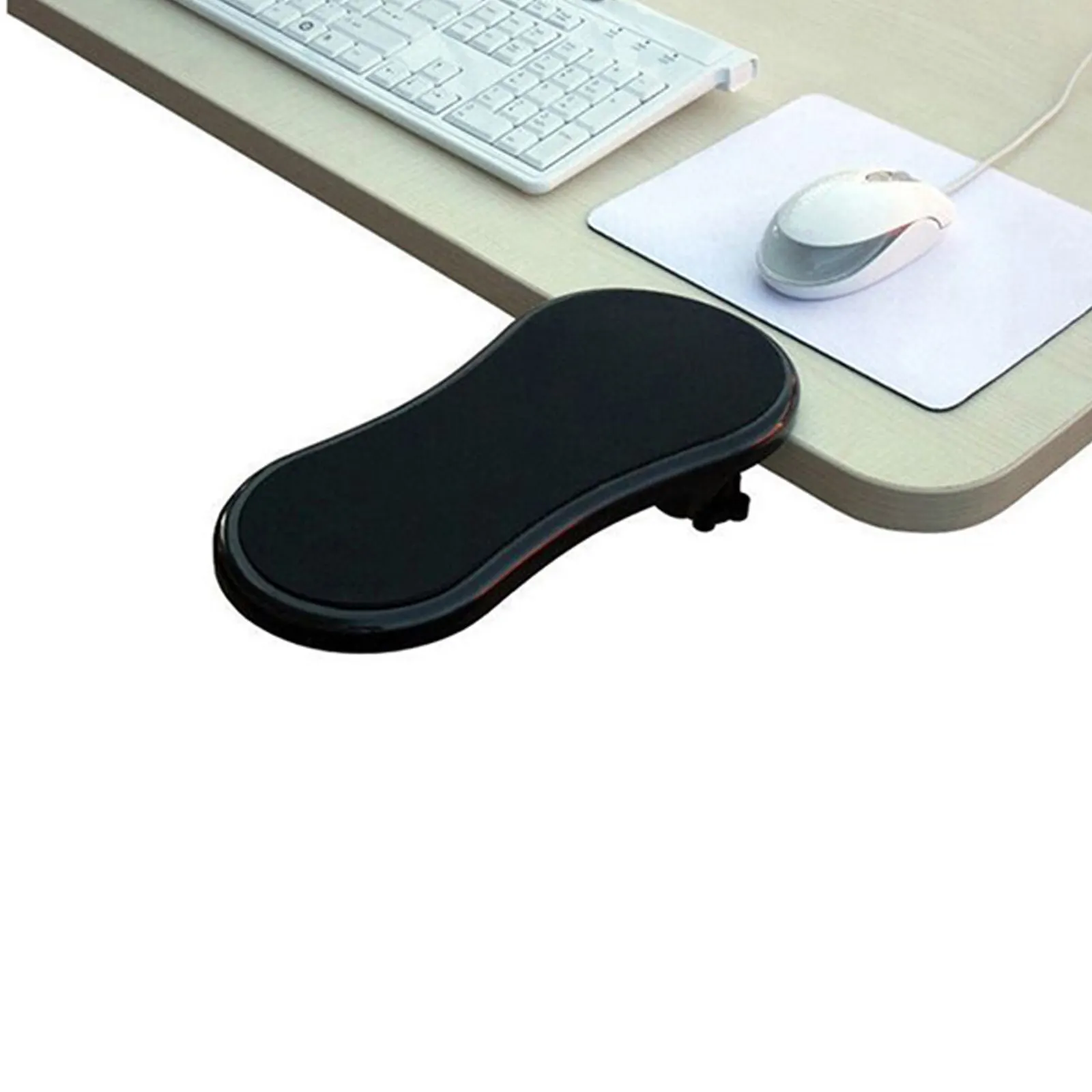 Rotatable Computer Armrest Black Adjustable Wrist Rest Support Desk Extender for Home Office Reduce Muscle Strain and Fatigue