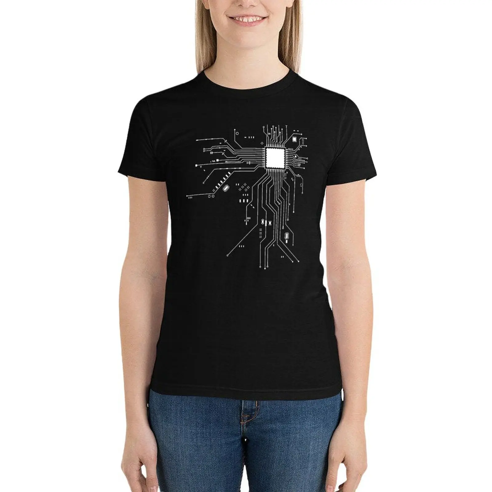 

CPU Processor Circuit Diagram T-Shirt summer top female tshirts woman