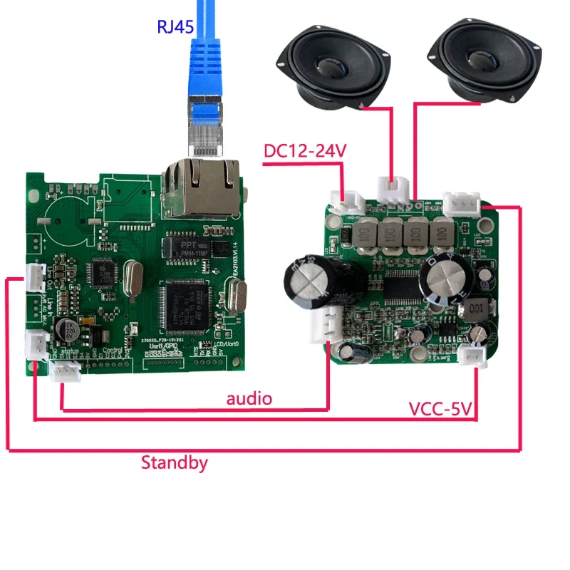 Professional audio broadcasting  PA system IP audio playback unit +30W * 2 power amplifier output module