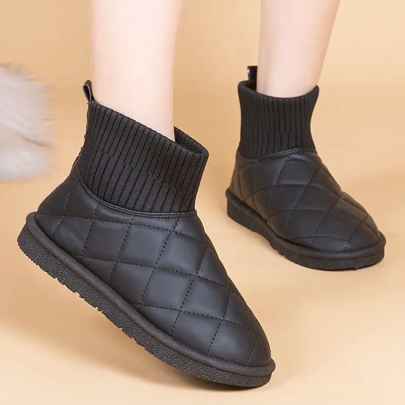Winter New Cotton Shoes Fur One Comfortable Warm Snow Boots Winter Fleece Shoes Waterproof Casual Women's Boots
