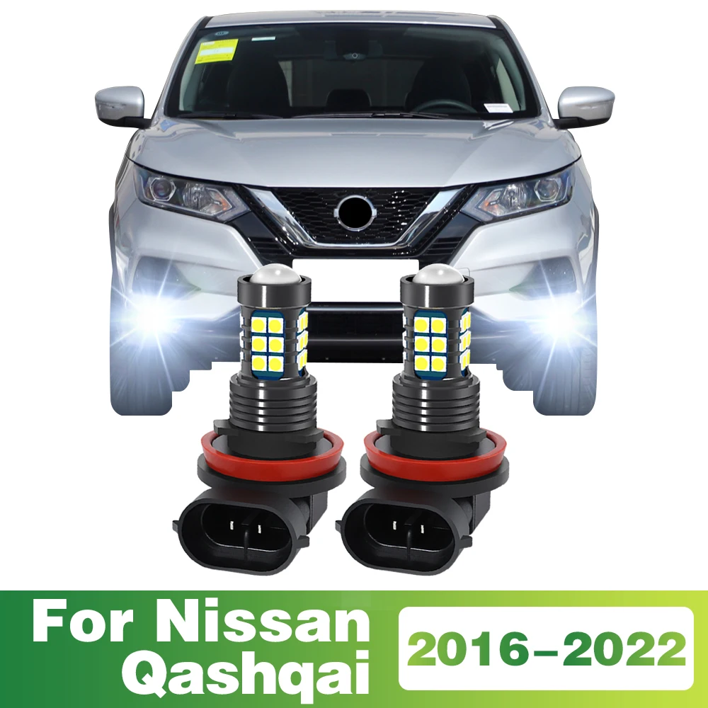 

2Pcs LED Lamp Car Front Bulb Fog Light For Nissan Qashqai 2016 2017 2018 2019 2020 2021 2022 Accessories