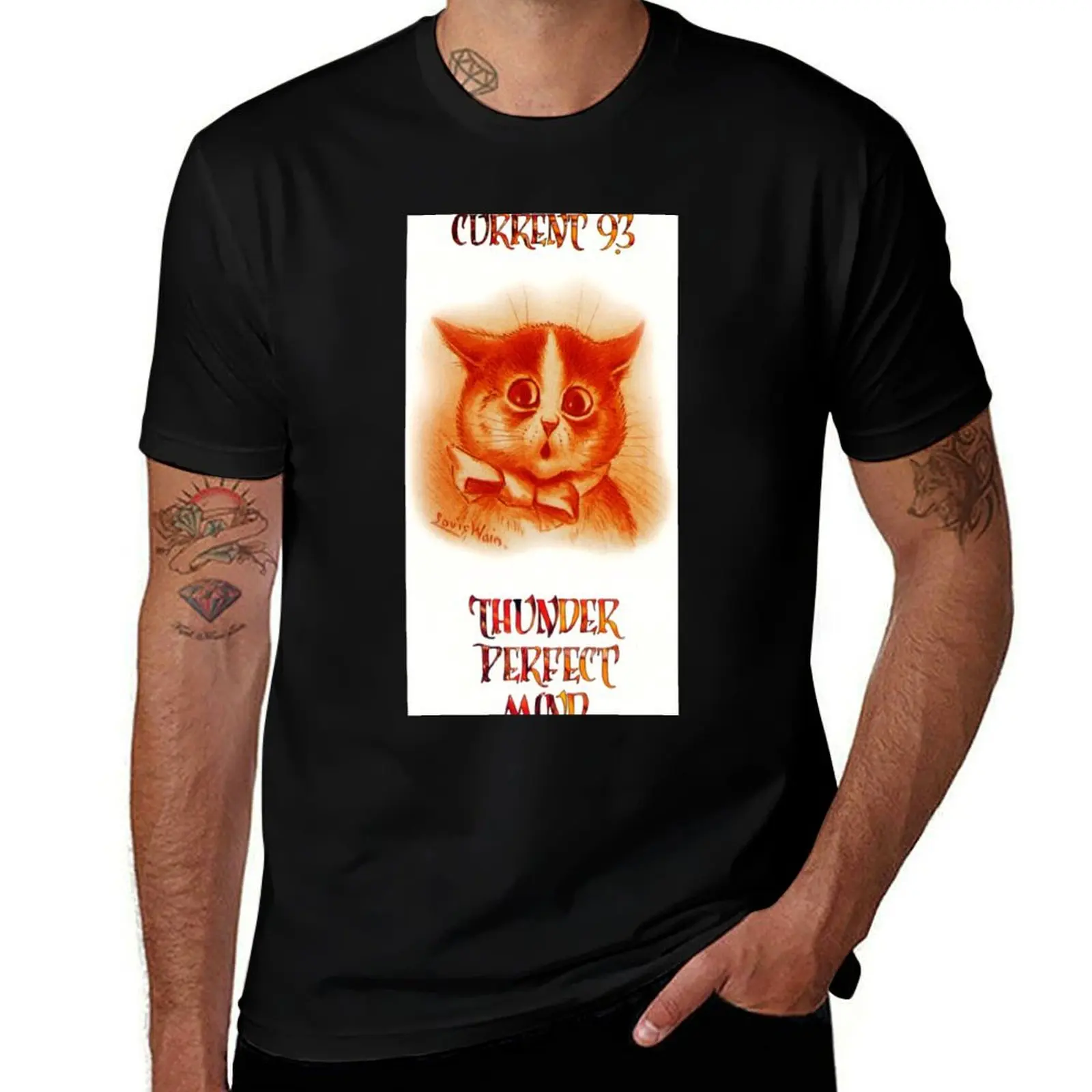 

Current 93 Thunder Perfect Mind Louis Wain Cat Psychedelic Neofolk T-Shirt anime t shirts for man T-Shirt