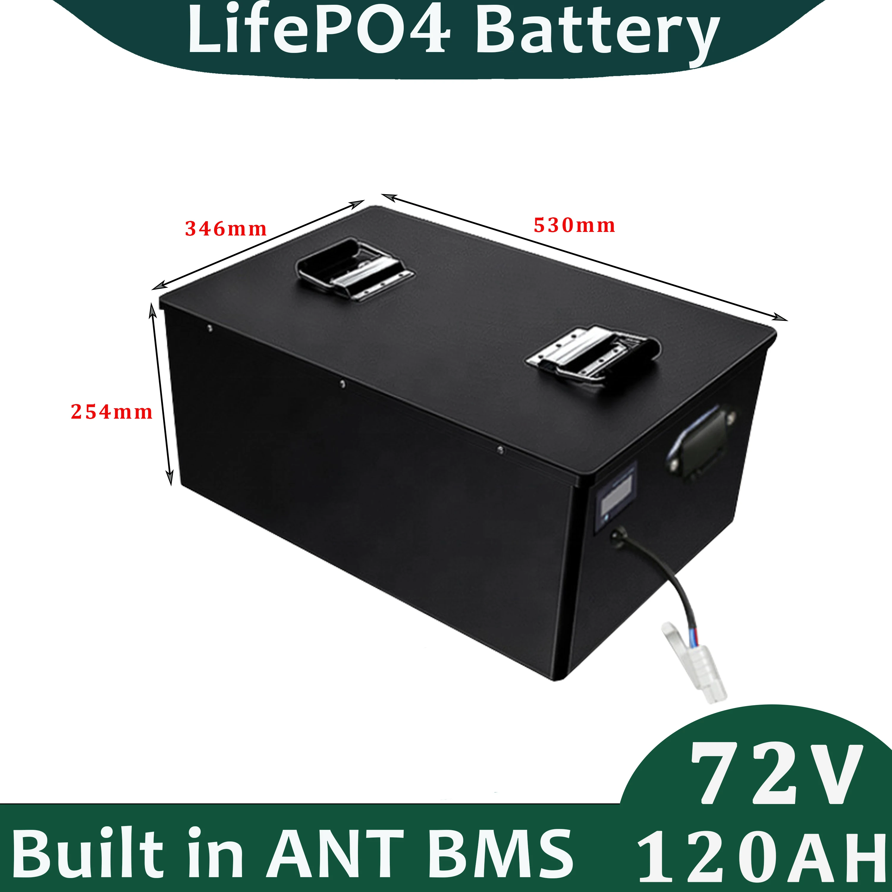 72V 120AH Built In ANT BMS With Bluetooth LifePO4 Battery Pack for Solar Storage System