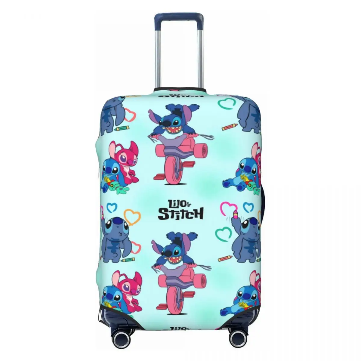 

Custom Anime Lilo Stitch Luggage Cover Protector Dust Proof Little Monster Travel Suitcase Covers