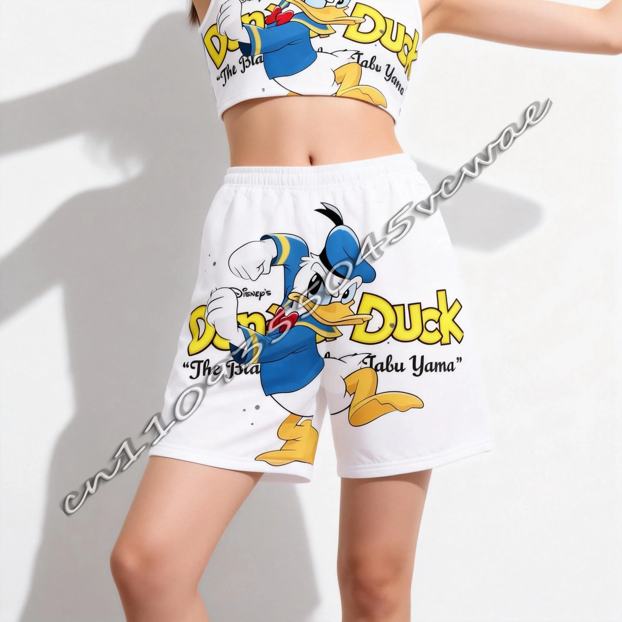 

Летняя футболка для беременных с тематикой Диснея и Дональда Дака, милые спортивные шорты для взрослых и детей, новый стиль 2026 года