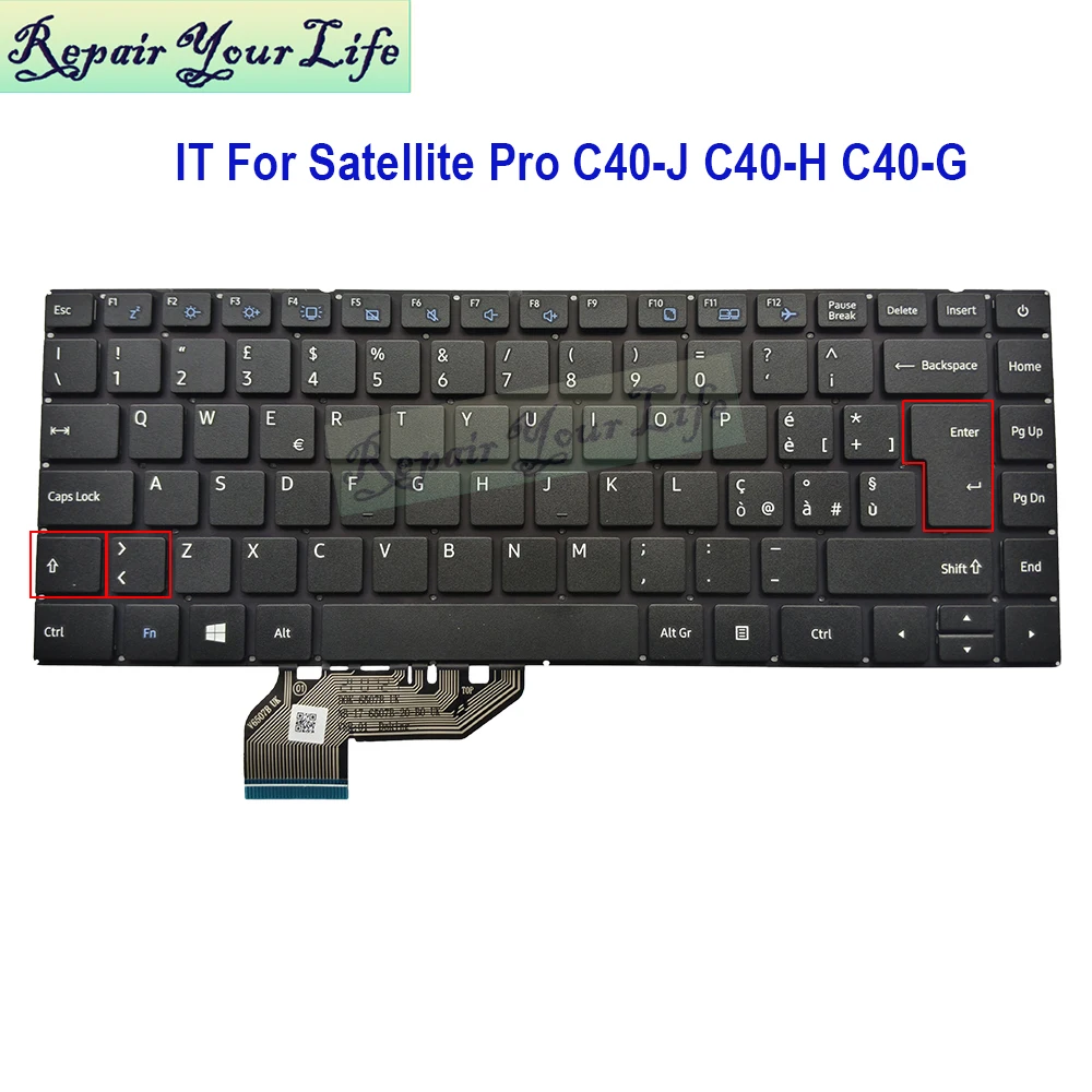 

Italiano Notebook Keyboard For Dynabook Satellite Pro C40-H/G/J C40-J C40-H 10Z C40-G-11I-13F V6507B Italian European Teclado