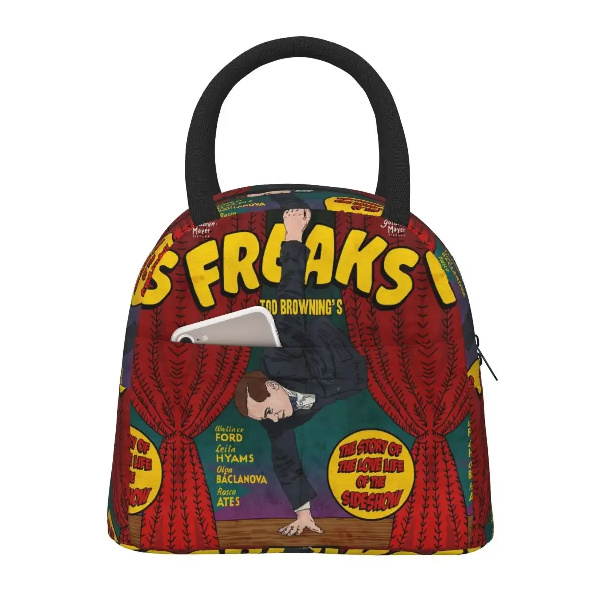 

Tod Browning Freaks 1932 Lunch Bags Insulated Bento Box Lunch Tote Resuable Picnic Bags Cooler Bag for Woman Student School