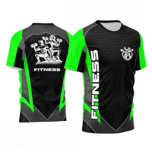 

Summer men's 3D printed polyester short sleeved T-shirt, breathable and fast.