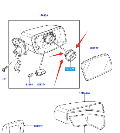 CRP500041 C2C37100 CRP500040 L/R Door Mirror Adjustment Motor Actuator 8Pin for Land Range Rover Sport Discovery 2007 -2023