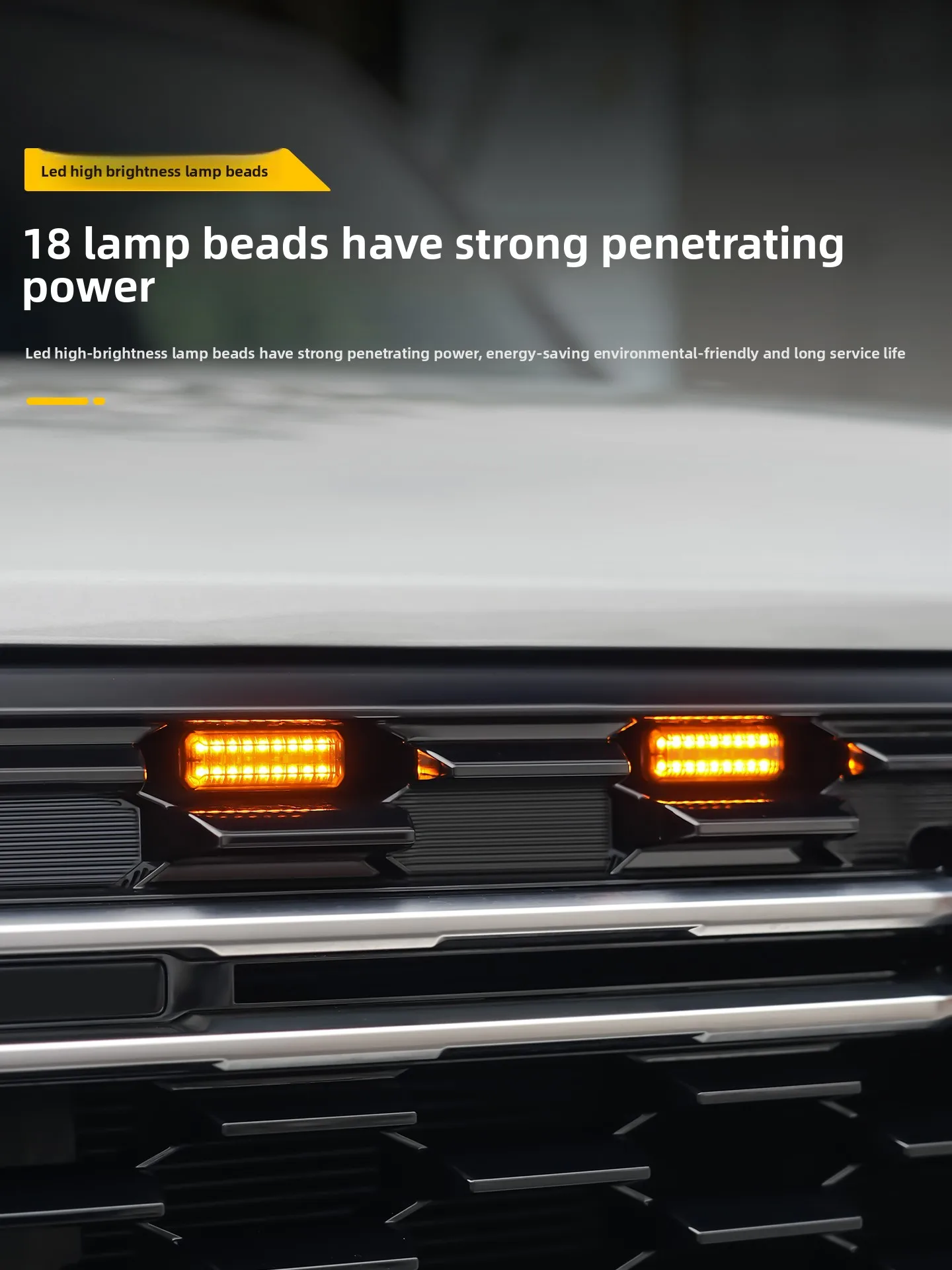 Front Grille Small Yellow Light For Jetour G700 2025 2026 Led Flashing Warning Daytime Running Light Remote Control Bumper Light detail image 3