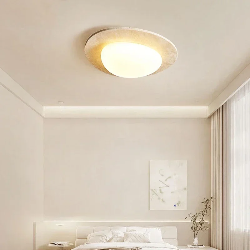 

Wabi Sabi Japanese Warm Ceiling Light Natural Stone LED Lamp Modern Home Decoration Children's Room Living Room Corridor