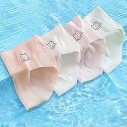 4PCS Kids Modal Seamless Panties for Girls Thin Breathable Knickers Baby Soft Antibacterial Briefs 3+y Young Children Underwears