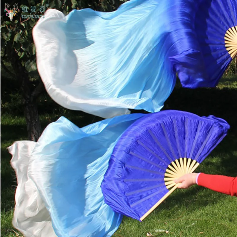 1 زوج ممارسة طويلة تقليد الحرير الرقص الدعائم راقصة طويلة 180 سنتيمتر طول الرقص الشرقي مروحة الرقص الدعائم الخيزران الرقص الدعائم #3
