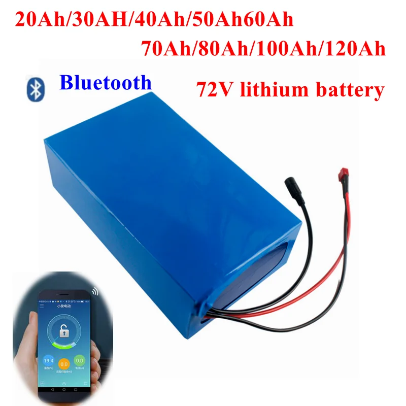 

72v 50Ah 60Ah lithium 80Ah 72V 40Ah 100Ah bluetooth BMS APP 5000W scooter Motorcycle Crane truck +charger