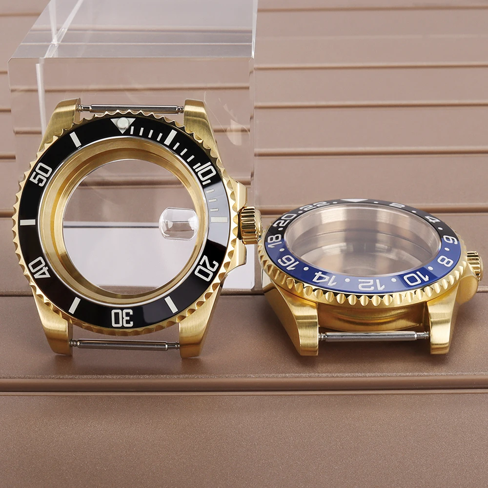40mm SUB GMT Watch Case Ceramic Insert Sapphire For Yacht Seiko NH35 NH36 NH38 NH34 4R36 Miyota 8215 ETA 2824 20ATM Watch Parts
