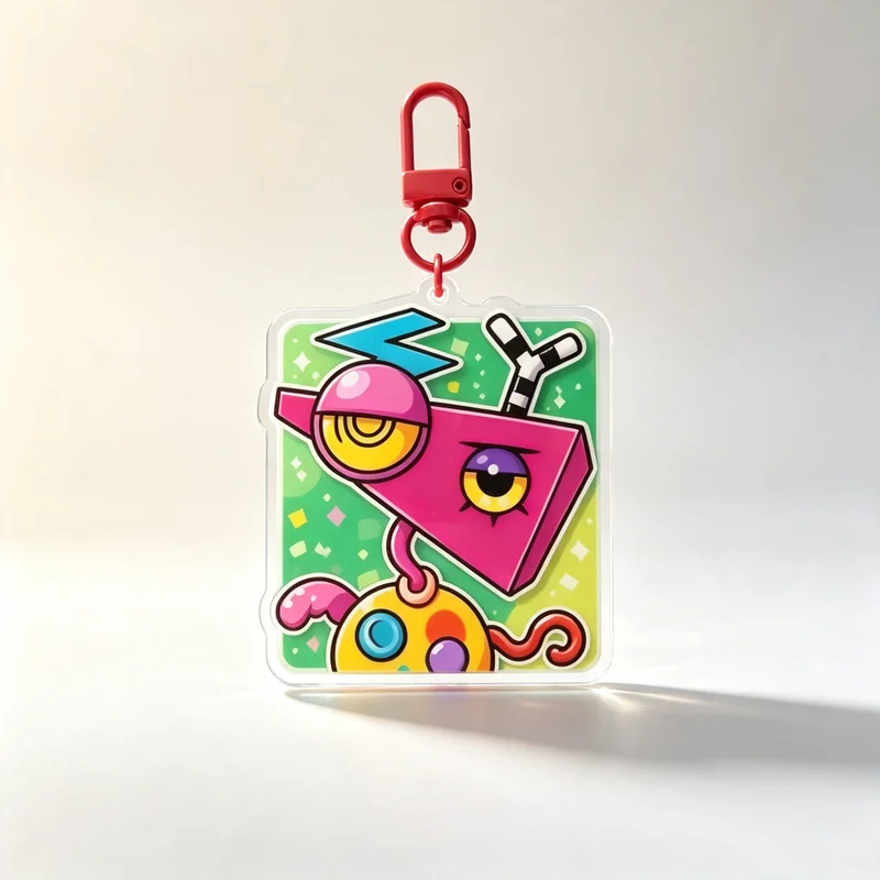 Abstract Cartoon Monster Acrylic Keychain Colorful Bag Pendant Cute Decor Keyring