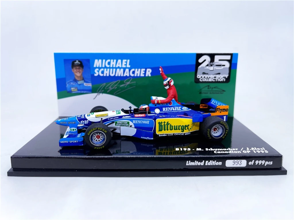 Minichamps 1:43 F1 B195 Schumacher Alesi 1995 Canada Simulation Limited Edition Resin Metal Static Car Model Toy Gift