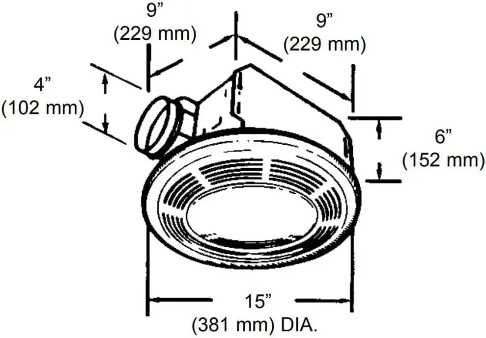 Exhaust Fan and 100-Watt Incandescent Light with Glass Lens, Bathroom Ceiling Ventilation Fan, 100-Watts, 100 CFM, White