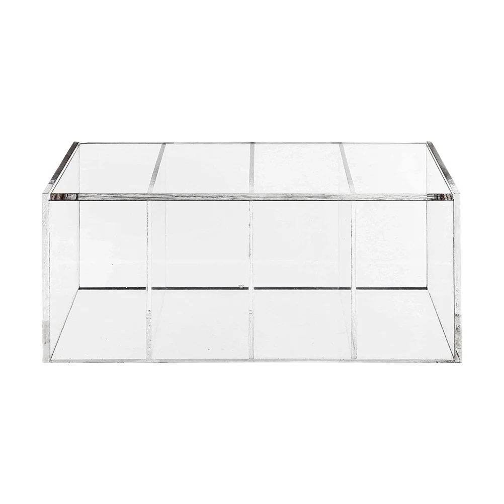 

1pc Acrylic Storage Box 4-Compartment Organizer For Coffee Capsules Tea Bags Sugar Packets Gift Display Case Home Kitchen Desk