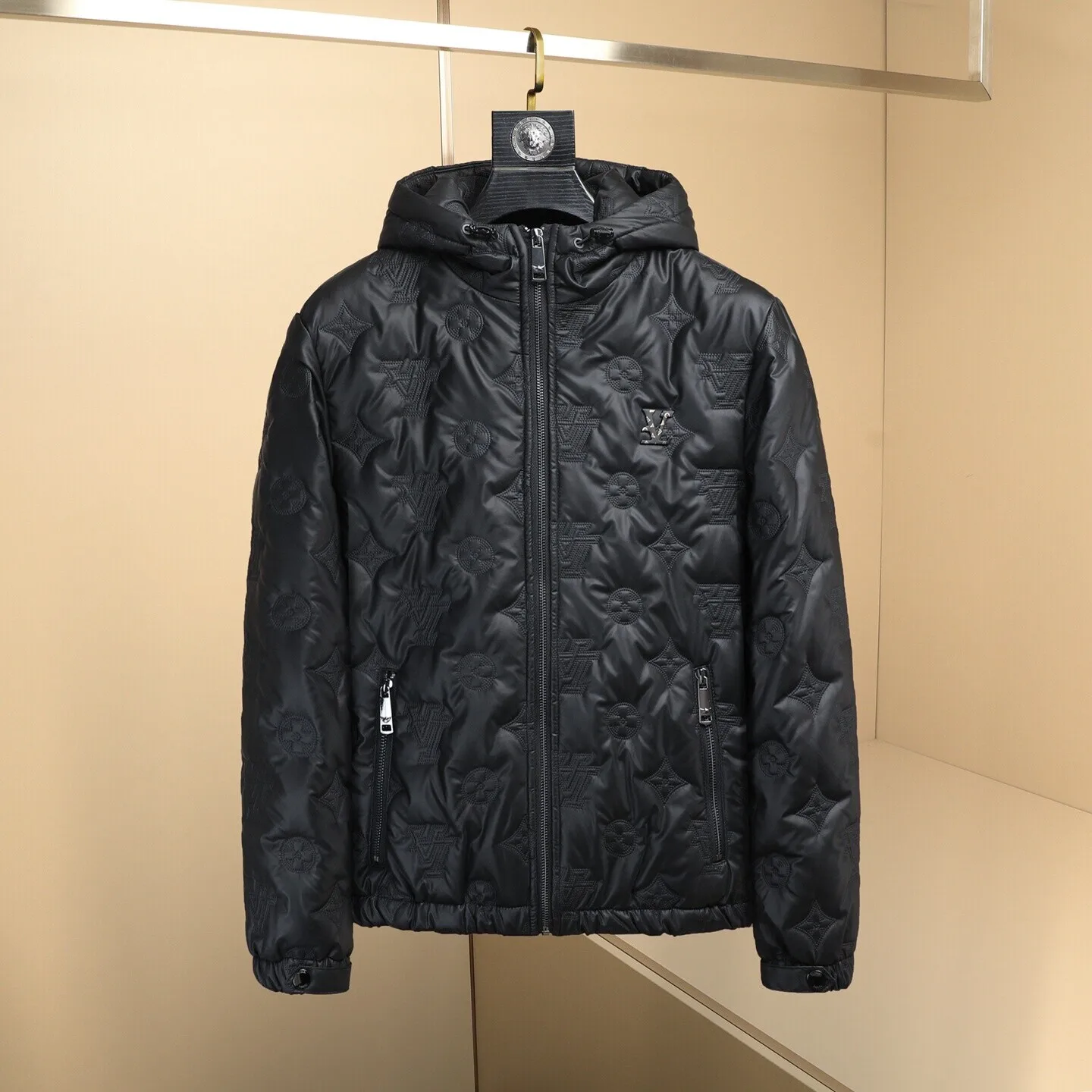 

Men's Thiened Hooded Cotton Jaet Winter Warm Flower Pring Slim Multi-ket Cotton Coat Youth Versatile Faionable Ci...