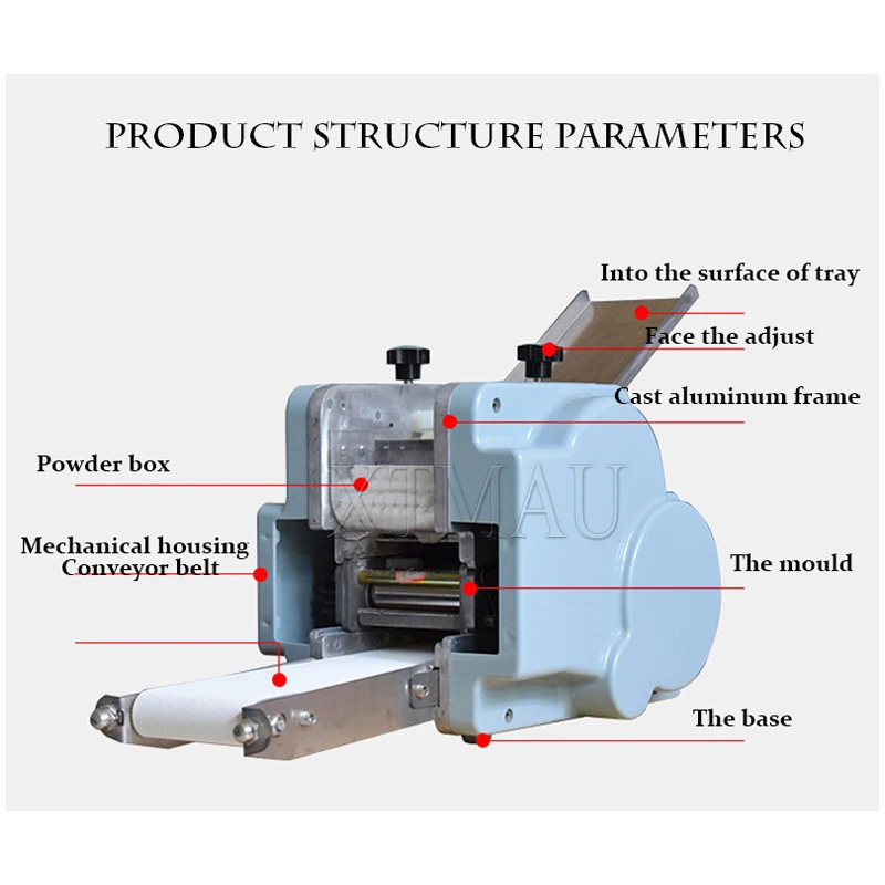 Dumpling Wrapper Maker Machine Electric Automatic Wonton Wrappers Machine Roll Dough Press Commercial Round Dumpling Skin 110V 5