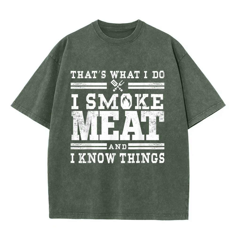 Men T-Shirt Printed Funny Pitmaster I Smoke Meat BBQ Smoker Grill Camisetas De Hombre Algodón Мужская Humor Shirt Short Sleeve