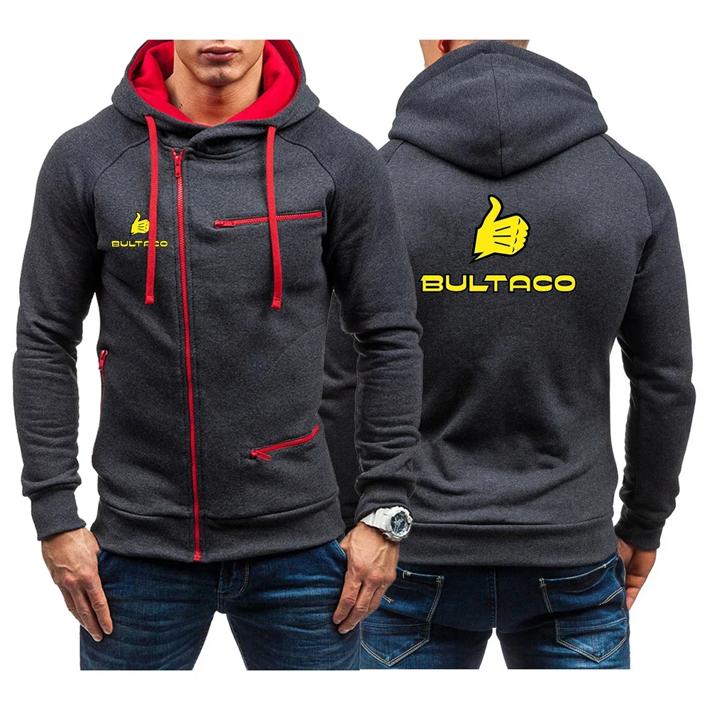 Bultaco Cemoto Motorcycles Men Spring Autumn Zipper Hoodie Sweatshirt Printing Casual Coats Harajuku Outwear High Quality Tops