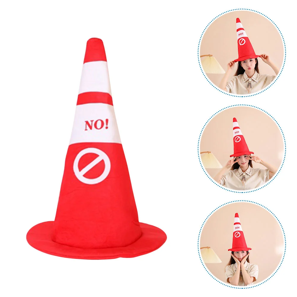 Traffic Cone Hat Costume Hats For Adults Shape Headwear Party Cake Plush Safety Pp Cotton