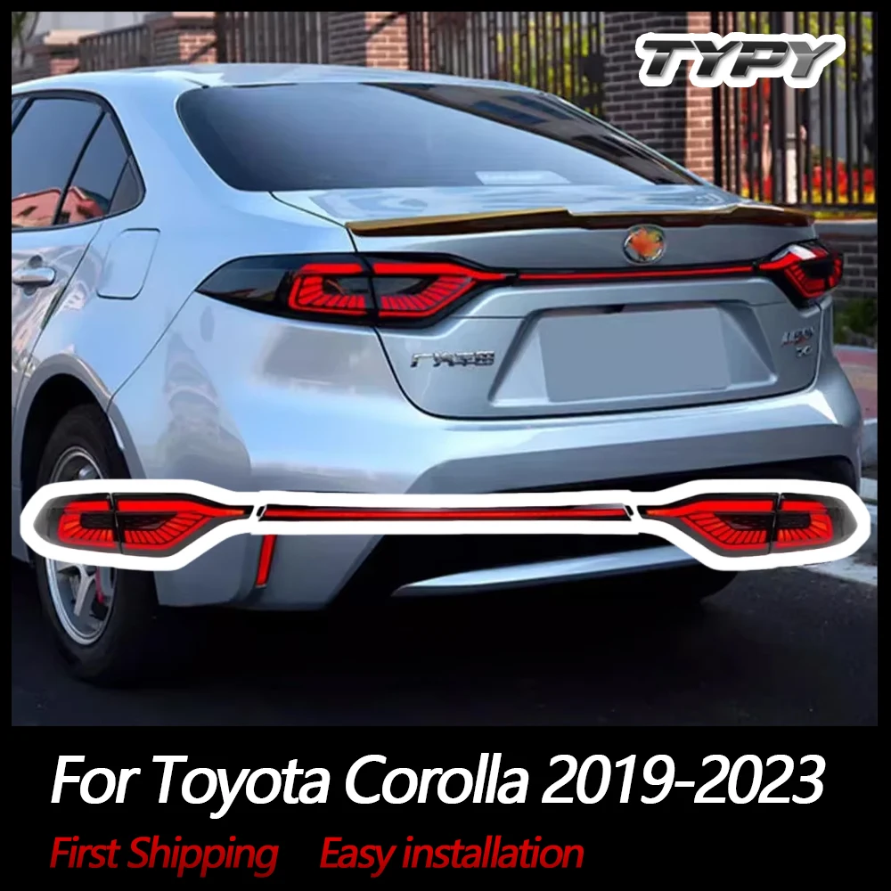 

TYPY New LED Taillight Upgrade Modified Full Tail Lamp Car Accessories For Toyota Corolla 2019-2023 Dynamic Turn Signals
