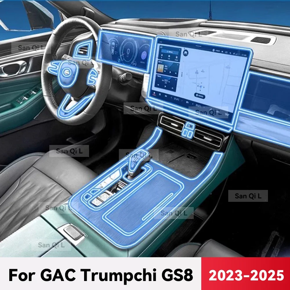 

For GAC Trumpchi GS8 2023-2025 Transparent TPU Car Center Console Dashboard Navigation Anti-scratch Protector Interior Film