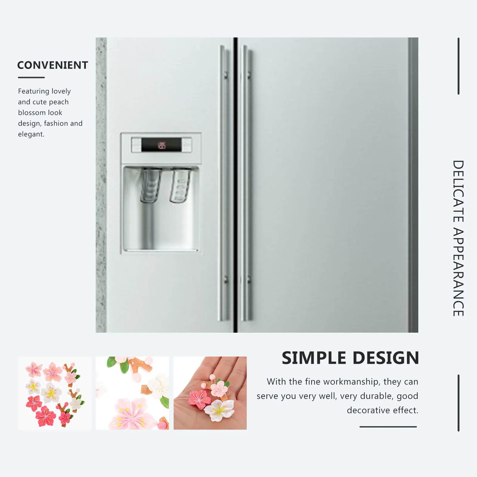 

9Pcs Flower Magnetic Stickers Peach Blossom Refrigerator Decorative Magnets for Kitchen Artwork Fridge Magnet