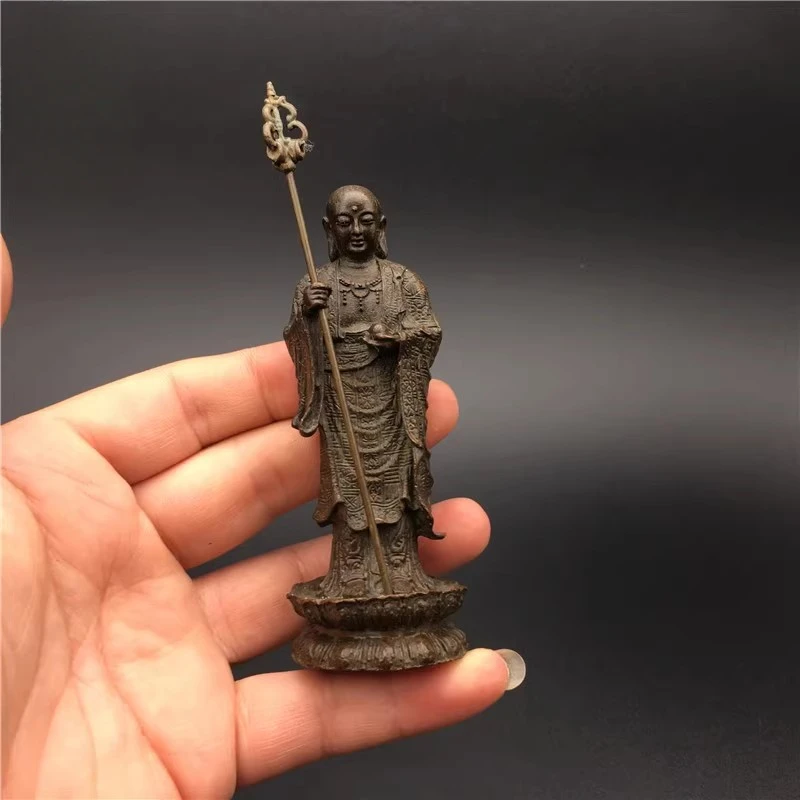 Tibet Buddhism Brass Copper Buddha statue Shakyamuni Ksitigarbha King Statue