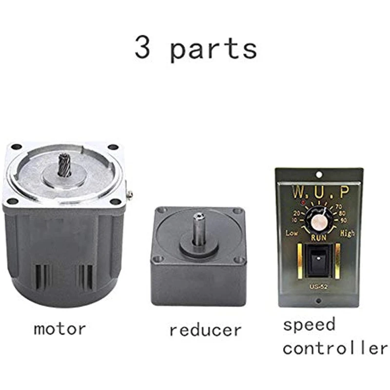 6W 220V AC Gear Reducer Motor 6.9RPM-415RPM 2IK6GN-C 2GN15K with Speed Regulator Adjustable Speed CW CCW Single-Phase Motors