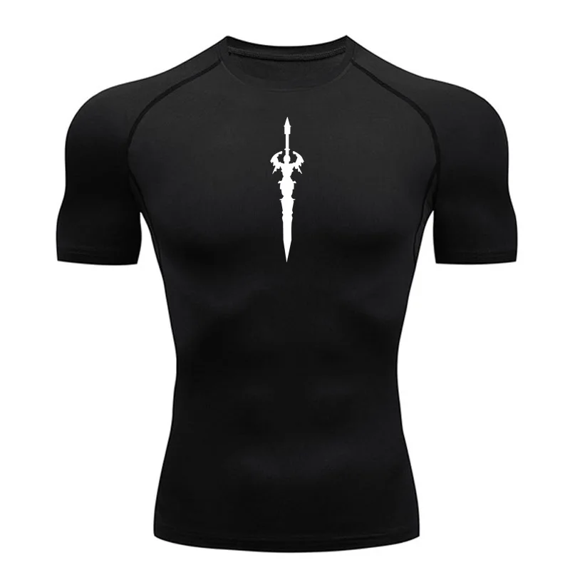 Gym Clothing Men's T-shirt Workout Compression Short Sleeve Muscle Shirt Quick dry Rash guard Male Long Sleeve Sunscreen Skin