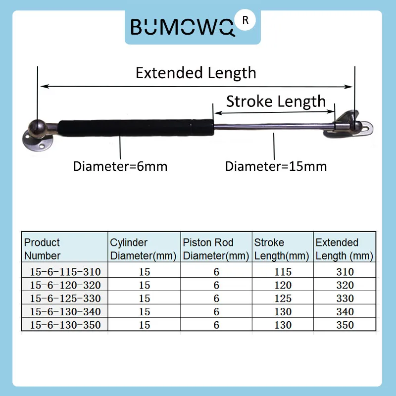 1PC 310mm-350mm 25kg/250N Universal Furniture Gas Strut Bars Gas Shock Absorber Hydraulic Lift Kitchen Cabinet