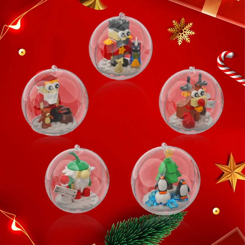 

MOC Bricks Merry Christmas Crystal Ball Decorative Pendant Building Block Set Christma Tree Decoration Toy for Boy and Girl Gift