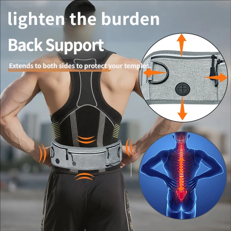 Explosion-proof running dog leash, nylon reflective multi-functional retractable sports waist bag pet walking harness