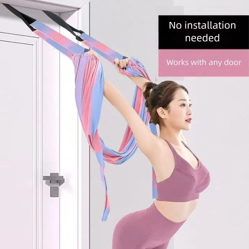 Adjustable Women Aerial Yoga Strap Elastic Stretch Door Hanging Aerial Yoga Hammock Swing Flexibility Training