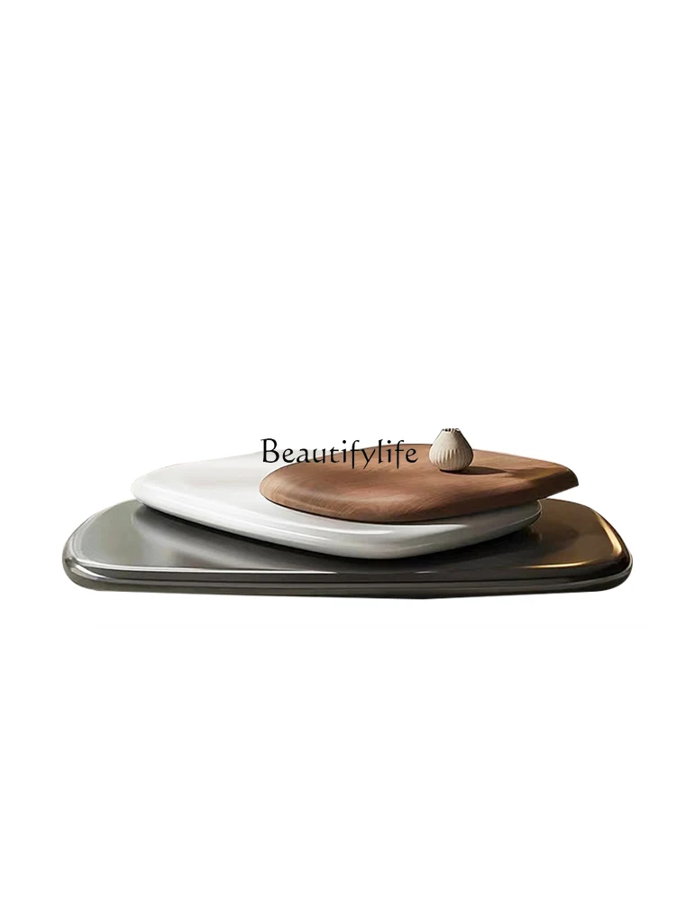 Italian Walnut Rotating Coffee Table Oval Irregular opposite Sex Pier Table