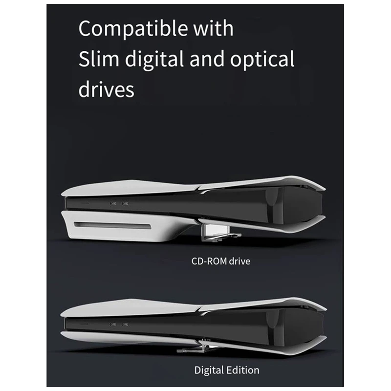 Suporte acrílico transparente para PS5, Horizontal Desktop Placement Bracket, Slim Disc Edition, Peças e Acessórios