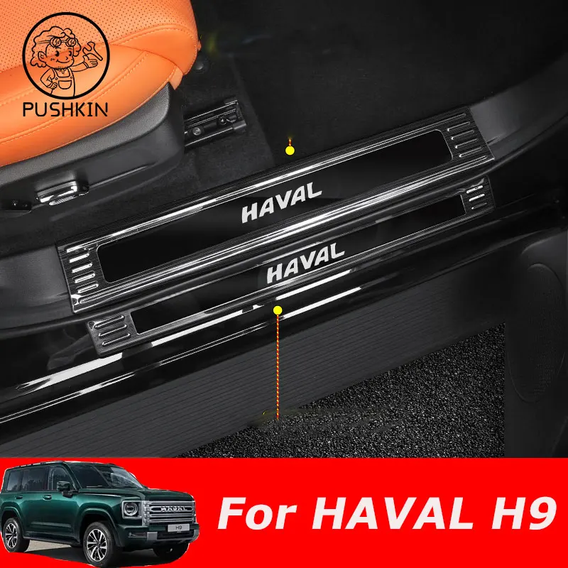 

For Haval H9 MKII 2024 2025 Car Door Sill Anti Scratch Cover Exterior Details Decoration Interior Anti-Kick Accessories