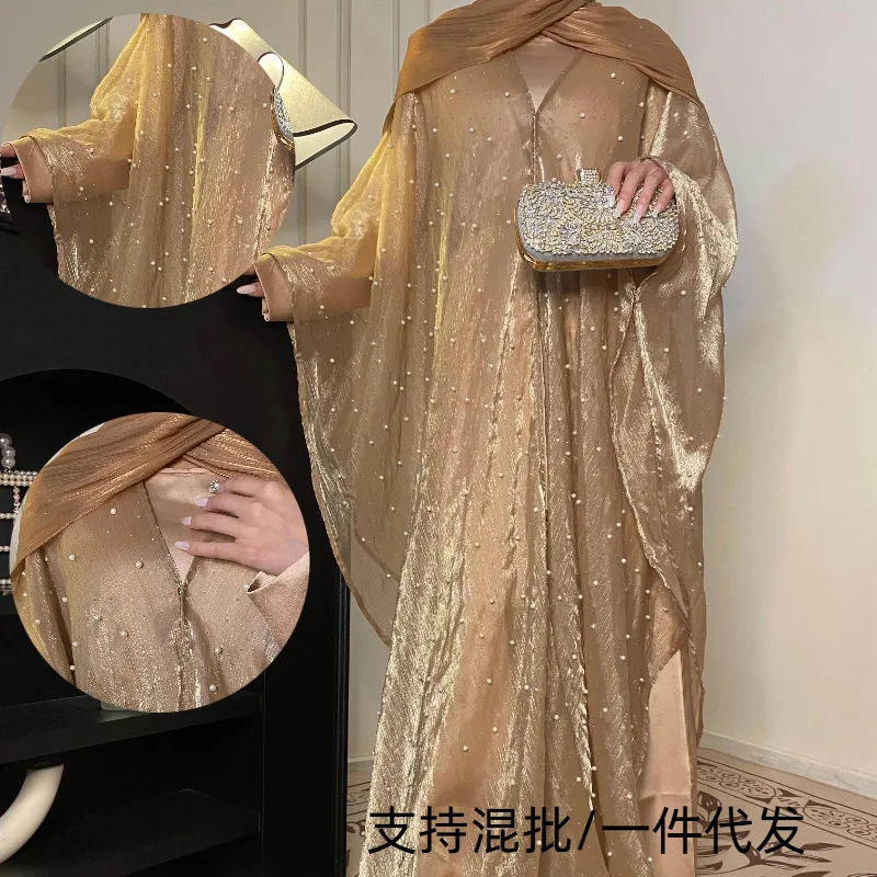 

2026 Spring Summer Women's Pearl Galaxy Starlight Maxi Dress Gown Elegant Evening Dress Outfit Clothing