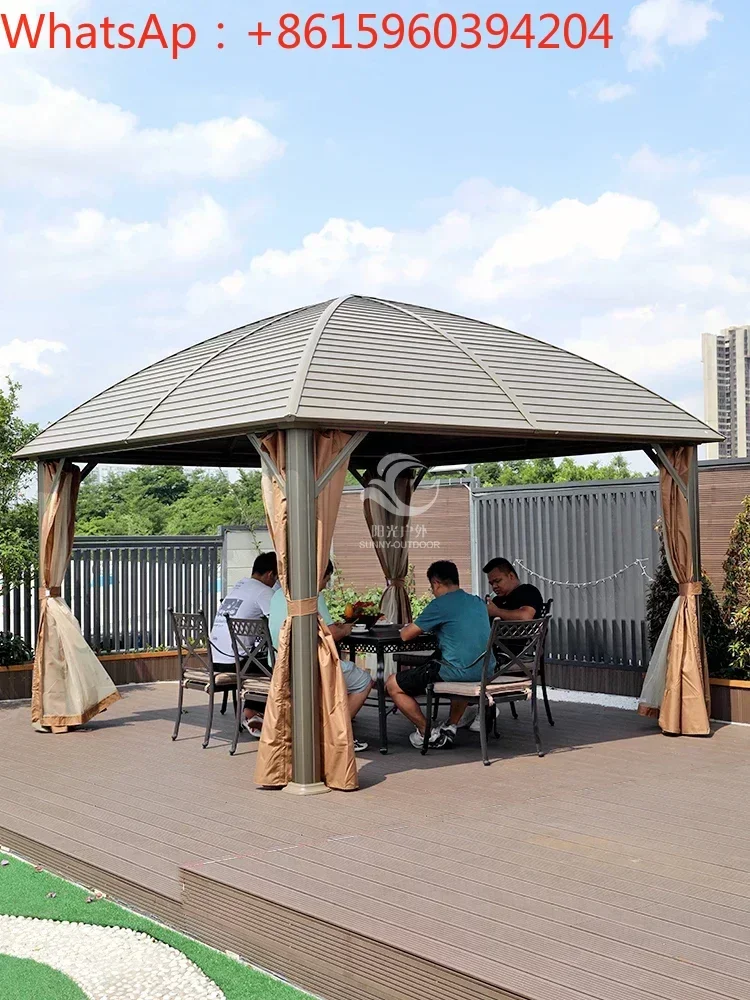 Outdoor pavilion courtyard aluminum alloy tent garden outdoor terrace awning villa rooftop sun room four corner pavilion