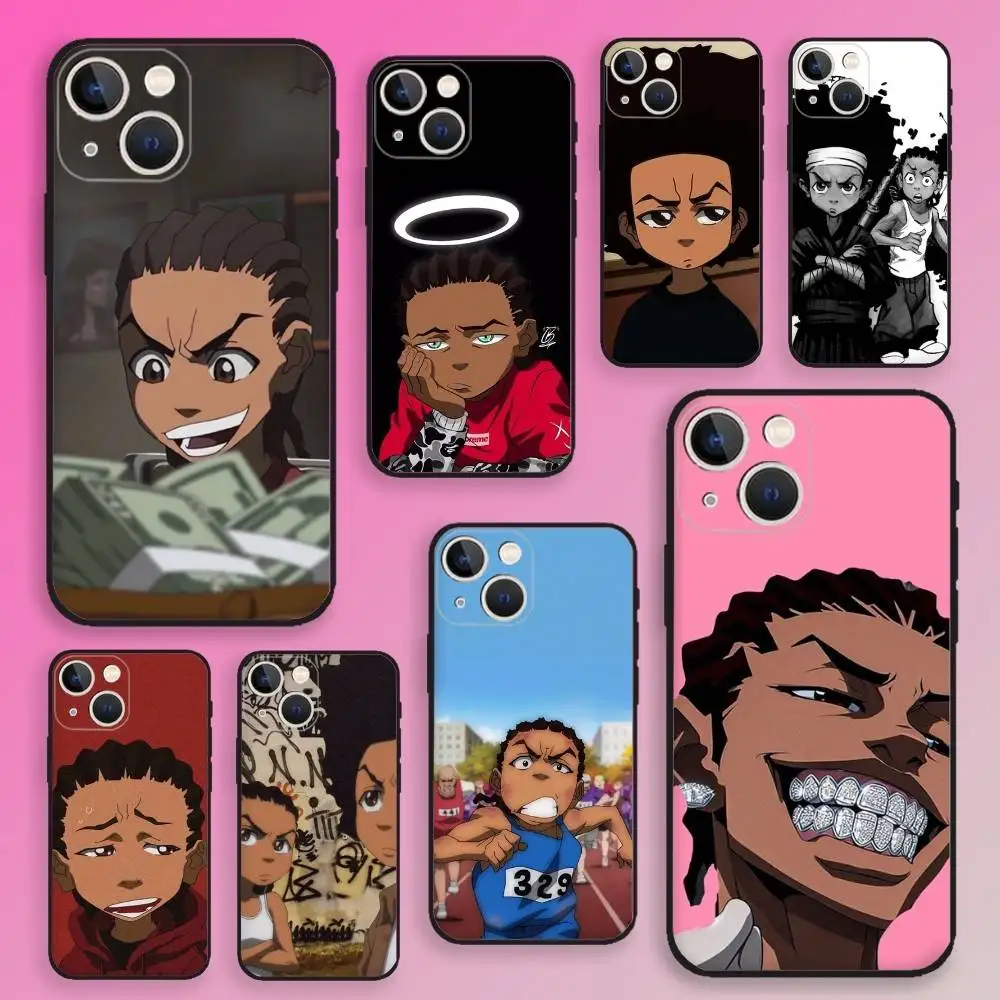 

Riley Freeman Boondocks Phone Case For iPhone 16,15,14,13,12,11,Plus,Pro Max,XS,X,E,SE,Mini Soft Silicone Black Cover
