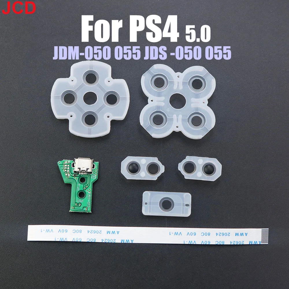 

JDM 050 055 USB Controller Charging Port USB Socket Board 12 pin Flex ribbon cable Conductive pad For PS4 5.0 JDS-055 JDS-055