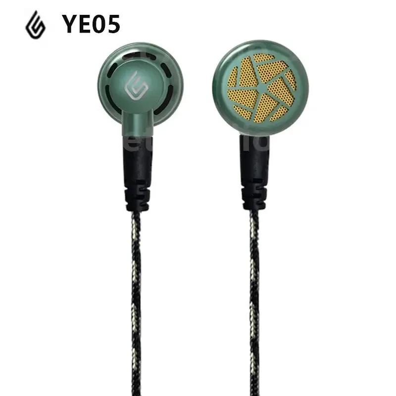 LUN SHENG YE05 In Ear Flat Head Plug Earphones 14.2mm HIFI Wired Flat Headset Sport Open-Type Gaming Headphone For mmcx Cable