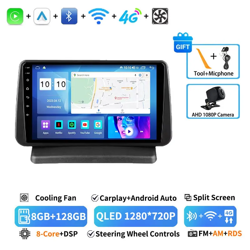 Draadloze Carplay Android 15 voor Nissan Note E11 2005 - 2013 Stereo 360 Camera Autoradio BT GPS WIFI 4G LTE DSP Videospeler RDS