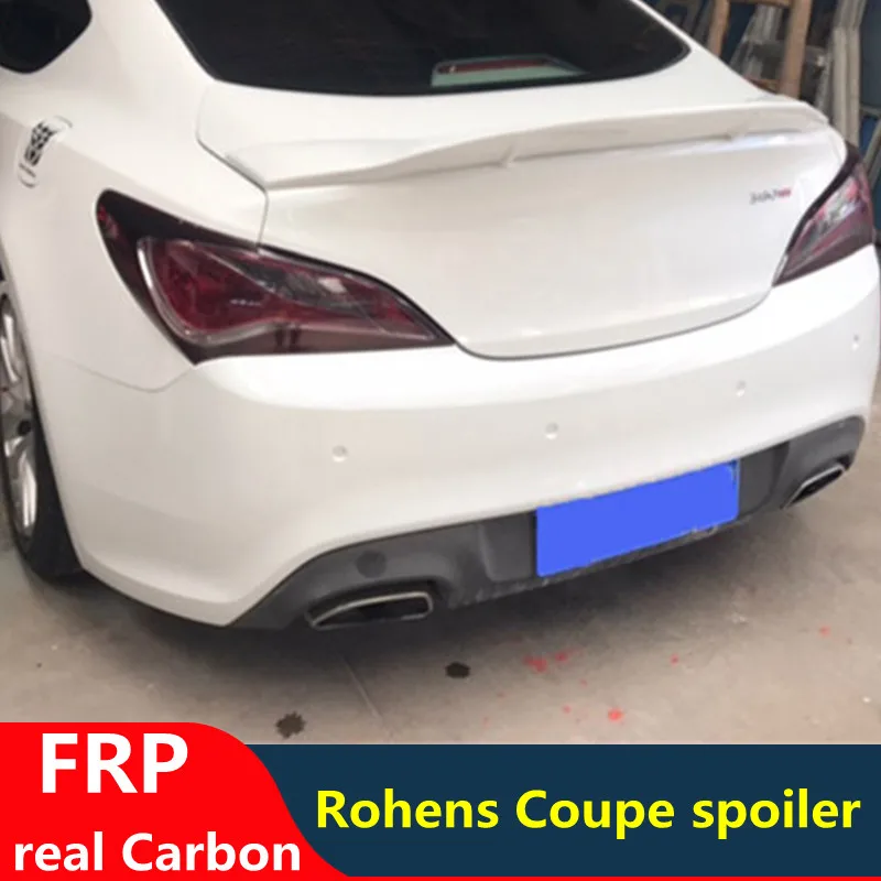 

Для настоящего углеродного волокна Rohens Coupe автомобильный спойлер 2008-2013 FRP Hyundai Genesis Coupe багажник задняя губа автомобильный хвостовой плавник крыло R моделирование